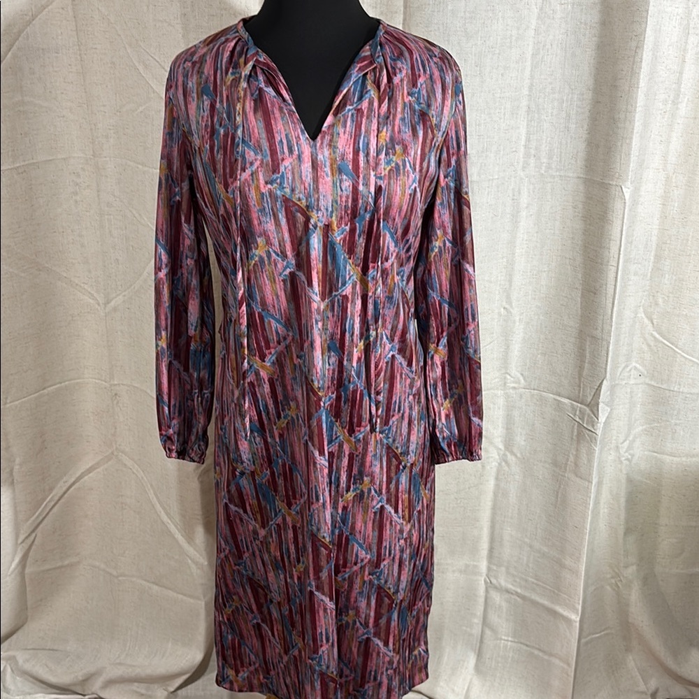 Vintage 70s Marti Petite Multicolor Abstract Print Dress